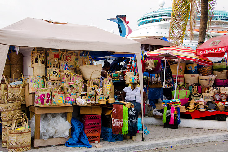  Just steps from your Carnival cruise dock, vendors hawk Bahamian-made straw baskets, fiery hot sauces, and festive Junkanoo crafts such as miniature steel pans. Look for locally made goods such as colorful batik fabric fashioned on the island of Andros.(Photo Credit: © Derek Smith)